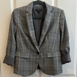 Ann Taylor Gray Plaid Blazer